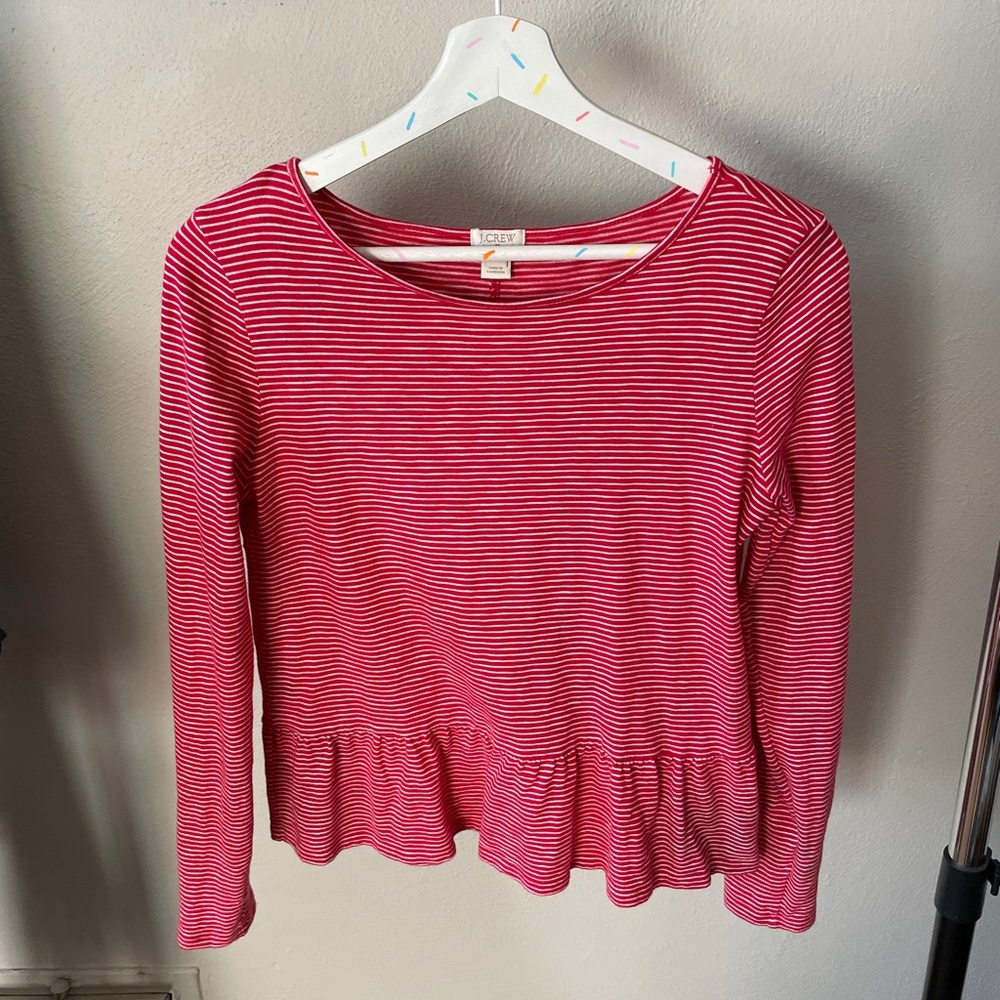 J Crew XS long sleeve peplum top